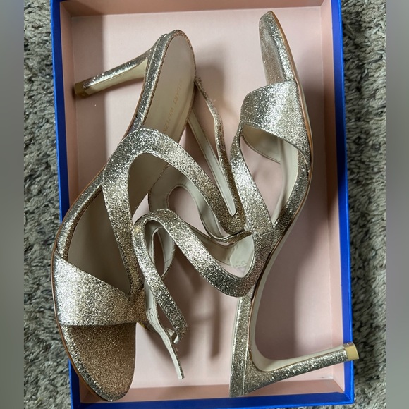 Stuart weitzman mariposa 80 gold glitter sandal - Picture 4 of 5